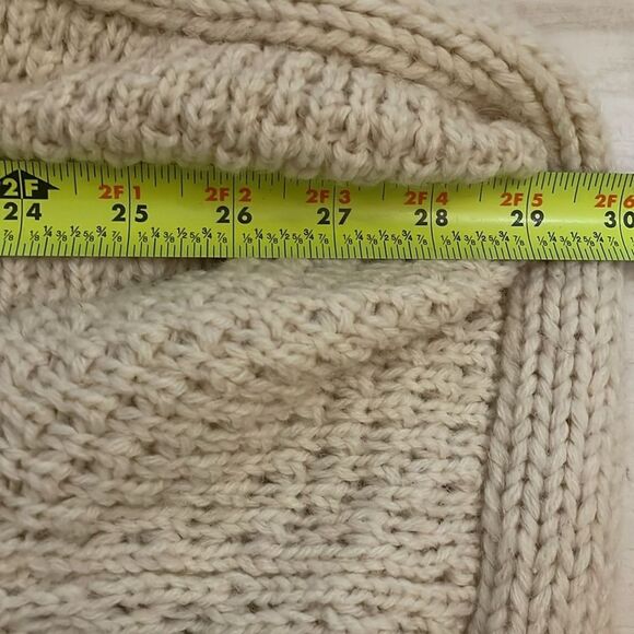 7 For All Mankind Alpaca Wool Blend Cream Knit Shrug Sweater Womens Size Medium - Picture 7 of 13